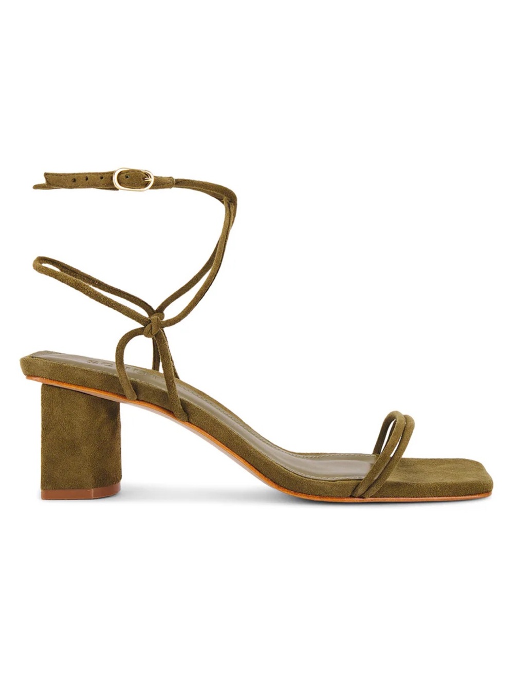 Schutz Suede Green Strappy Heel Sandal